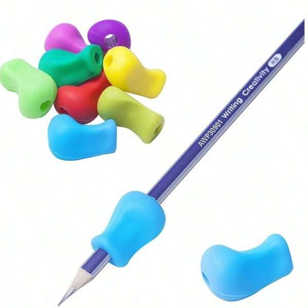 4 Stück/6 Stück zufällige Farbe Griffkorrektor Set, ergonomisches Schreibtraining Hilfsmittel Korrektur Silikon Stiftgriff, rutschfest, schweißfest - geeignet für Stifte und Bleistifte, kann mit beiden Händen verwendet werden, Schreiben, Zeichnen Werkzeuge | Farbige Griffe | Weiche Textur, weiche Gummi Schreibhaltung Griffkorrektor, Schul-Grundausstattung, Schul-Schreibwaren, Lehrer Geschenk