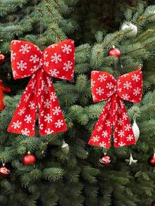 1pc Shining Christmas Embroidered Snowflakes Bow Hanging Ornaments,Colorful Bow With Sequins Design,Green/Red/Golden Color For Choose,Suitable For Shopping Malls, Hotels, Wedding Scene Decoration,Christmas Decor, Home Decor, Christmas Tree Decor,Indoor /Outdoor Decor,Garden Decor,Living Room Decor, Parties Decor, Bow Decor,Bow Party Decor,Christmas Decor Home,Christmas Ornaments For Tree,Patio Decor Christmas Decorations Winter