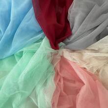 1 件多色透明蕾丝面料，100% 涤纶欧根纱，适用于派对装饰、芭蕾舞裙、桌裙、工艺品、DIY 丝带装饰 - 淺灰色 - 查看 3