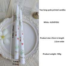 2 件 9.84 英寸印花长杆无烟大豆蜡烛，欧式浪漫烛光晚餐氛围装饰杆蜡，婚礼和节日家居装饰蜡烛，多种颜色可选，送给家人和朋友的最佳礼物 - 彩色 - 查看 37
