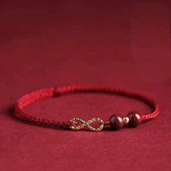 1pc Red Beads Good Luck Bracelets For Women Men, Perfect New Years Gift For Family Lovers Best Friend