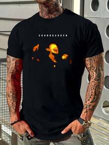 180g Pure Cotton Soundgarden Superunkown 90s Graphic Unisex Green Unisex T Shirt NH4898 Versatile Fashion Homme For Women Summer Casual Soft Print Round Neck Short Sleeve Breathable Stretched Designer Clothes Streetwear Top For Everyday Wear Stylish Comfortable Slightly Graphic - 黑色 - 查看 1