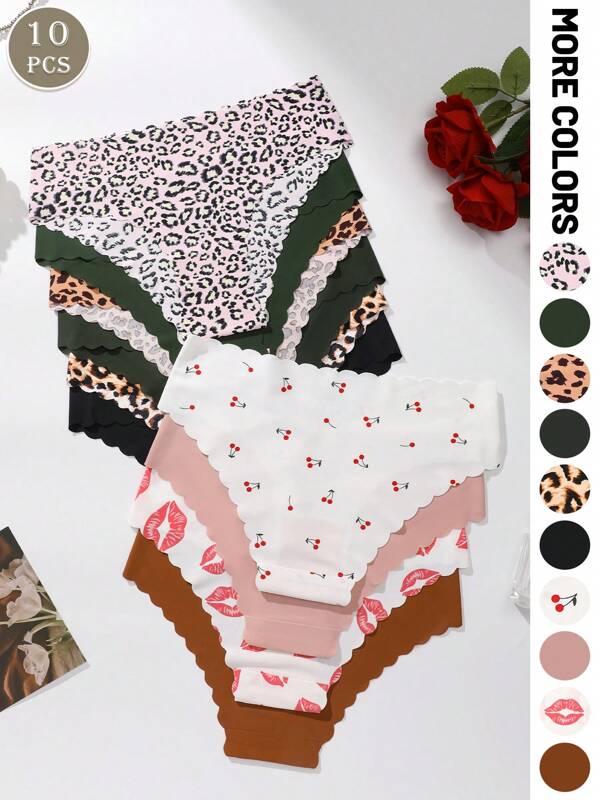 12 stuks naadloos ondergoed voor dames, comfortabele zachte slips, sexy slipjes met cheetaprint