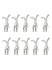 1 件创意卡通坐姿长耳兔镀金/镀银装饰小雕像，适用于家庭客厅、茶几、电视柜、入口、窗台、浴室、汽车内饰、现代办公桌、商业酒吧、书店、咖啡厅装饰、情侣礼物、节日、生日、派对礼物、摄影道具 - 銀色 - 查看 23