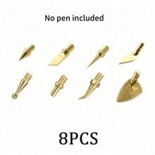 Set de 8 piezas de kit de pirografía y grabado con puntas para letras, hierro de grabado y cubiertas de estampado - material metálico, ideal para manualidades y proyectos de arte DIY, apto para principiantes