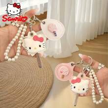 1 件 Sanrio Hello Kitty 可爱卡通珍珠钥匙扣、珍珠腕带、迷你钥匙扣夹、门禁卡夹、泪珠形和圆形卡夹、情侣钥匙扣和钥匙扣夹，适用于万圣节、圣诞节、毕业典礼、返校、朋友礼物、派对回礼、婚礼回礼、学校用品 - 鑰匙保護套 - 查看 4