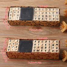 40pcs Wooden Rubber Stamps With Numbers, Letters, Symbols, Plus 1 Ink Pad, DIY Scrapbooking, Diary, Notebook, Art Supplies