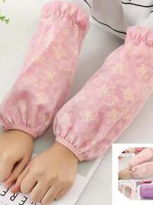 1pair.Autumn/Winter Golden Rose Mesh Sleeve CoversTwo Styles: Long & Short - Waterproof And Heat-Resistant Sleeve Protectors