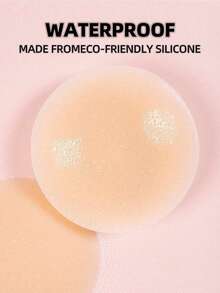 1 Pair Plus Size 5.12inch/13cm Silicone Invisible Nipple Covers, Reusable For Party Events - Apricot - View 3