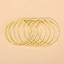 20pcs 60mm & 80mm Thick Brass Closed Hoop Earrings - 60mm - View 1