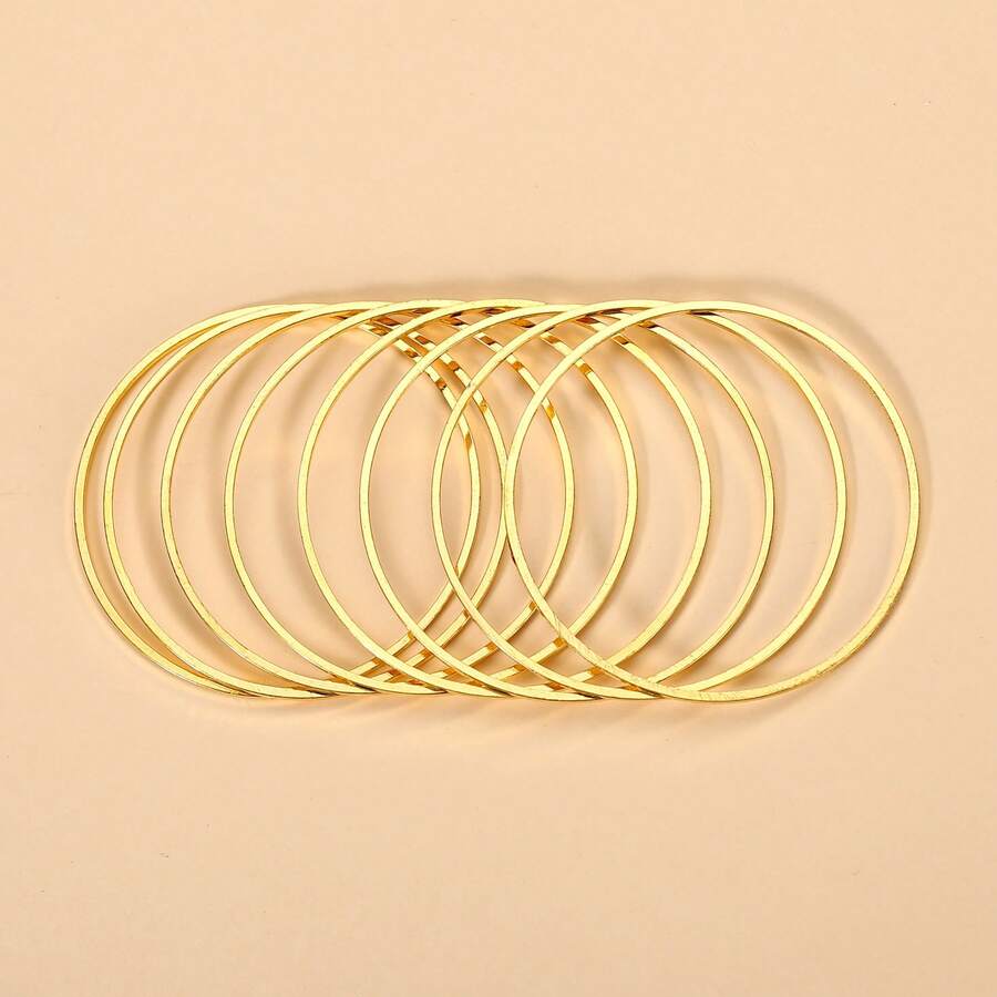 20pcs 60mm & 80mm Thick Brass Closed Hoop Earrings - 60mm - View 1