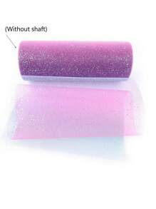 1PC 15cm Wide Glitter Tulle Fabric Rolls,457cm Long Sparkling Tulle Ribbon, Suitable For Valentine's Day Flower Wrapping, Birthday Wedding Party Balloon Decoration, Table Skirt Decoration, And Gift Wrapping, DIY Bow Hair Accessories(Excluding The Scroll).