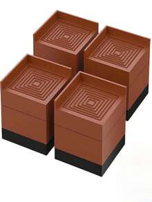 家具升降器，床/沙发/书桌/桌子/椅子腿/冰箱升降至 1.5 英寸，方形可调节升降块，用于延长器，重型支撑高达 1300 磅，3 英寸棕色方形，圣诞装饰，房间装饰，圣诞节，家居圣诞装饰，新年 - 彩色 - 查看 2