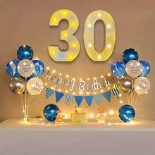 1 件 LED 发光数字装饰、多功能派对背景标牌、生日、周年纪念、婚礼、酒吧墙壁装饰 - 耐用塑料派对装饰、节日设计、易于安装、家居装饰、现代照明、装饰照明、数字灯标志、派对装饰标志、白色/粉色亮片、电池供电（不含电池） - 暖白光 - 查看 21