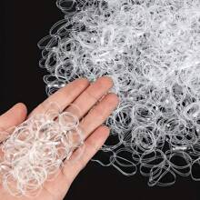 1pc/Pack, Approximately 100pcs Transparent Disposable Elastic Hair Bands, Highly Resilient , Won't Damage Hair Ties. Suitable For Ponytails And High Buns, 1 Set Solid Color Plastic Hair Accessories,For School Supplies,Back To School