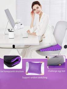 Husă de pernă de scaun cu gel, design gros și respirabil cu fagure de miere, absorbție a presiunii, pernă de scaun de birou dublu groasă, pernă de scaun pentru scaune de birou, potrivită pentru scaune de birou, acasă, mașini și scaune cu rotile