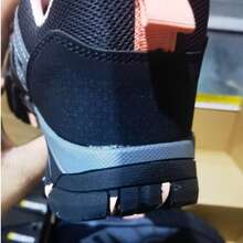 女士安全鞋，徒步系列，防挤压，防刺穿，10KV绝缘，复合鞋头，黑色和粉色，时尚，美观，透气，功能性工作鞋（鞋码为中国尺码，请注意国际换算！鞋子偏大，请选择小一码）（迷彩鞋底颜色为正常现象） - 粉色 - 查看 10