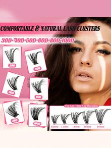 600pcs Eyelash Extension Mixed Set,10-18mm Mixed Length D Curl, Waterproof Mink Lashes, Densely Curled Lashes For DIY Eyelash Extension, Suitable For Daily Makeup Or Outings - 黑色 - 查看 3