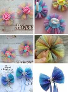 1PC 15cm Wide Glitter Tulle Fabric Rolls,457cm Long Sparkling Tulle Ribbon, Suitable For Valentine's Day Flower Wrapping, Birthday Wedding Party Balloon Decoration, Table Skirt Decoration, And Gift Wrapping, DIY Bow Hair Accessories(Excluding The Scroll).