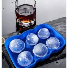 1pc Silicone Ice Ball Maker Mold, 8 Cavity Round Ice Ball Tray With Lid, Homemade Silicone Ice Cube Trays - Multicolor - View 4