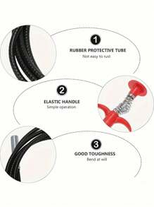 1个不锈钢爪头管道疏通器，用于清除堵塞管道的毛发 - 适用于水槽、马桶、厨房排水管、浴室浴缸排水管的管道疏通工具（62.99英寸） - 彩色 - 查看 7