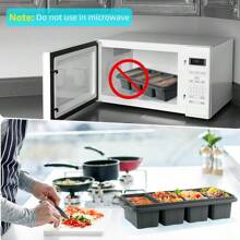 Silicone Freezer Tray With Lid - Silicone Freezer Food Molds- Large Ice Cube Tray,Silicone Freezer Container,Freeze & Store Soup, Sauce, Broth,Leftovers - Makes 4 Perfect 1 Cup