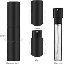 Pulverizador de perfume de viaje de 10 ml, recipiente de colonia recargable, botella de spray dispensadora vacía para tamaño pulverizador (negro) - 1 pieza negra - Ver 2