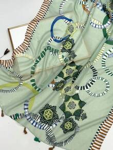 1pc Muslim Women's Versatile Cute Delicate Spring/Summer New Arrival Sweet Retro Pink Series Sunscreen Shawl Scarf - Multicolor - View 6