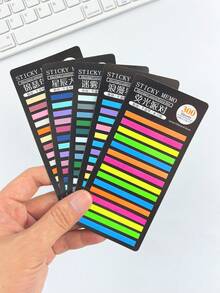 5 套 1500 张超迷你半透明索引贴纸，1 套 300 张多色超薄贴纸便签，自粘标签和记号笔，适用于学生、教师、办公室和家庭、返校用品、万圣节和圣诞节送给朋友的礼物 - 彩色 - 查看 16