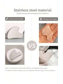 1个不锈钢心形刮痧板，用于面部按摩，便携式肌肉放松按摩板，不锈钢刮痧面部工具 - 面部按摩工具 - 光滑耐用的金属刮痧板，适用于面部和身体，消肿 - 心形按摩刮痧板（银色）不锈钢刮痧面部工具