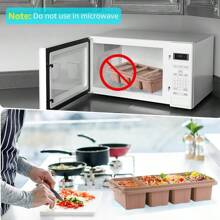 Silicone Freezer Tray With Lid - Silicone Freezer Food Molds- Large Ice Cube Tray,Silicone Freezer Container,Freeze & Store Soup, Sauce, Broth,Leftovers - Makes 4 Perfect 1 Cup