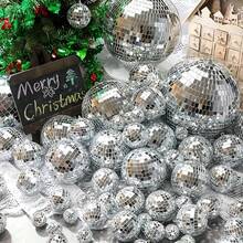 30个银色迪斯科球 - 反光玻璃球，适合70年代主题派对、毕业典礼、生日等场合 - 适合任何庆祝活动装饰、复古派对装饰 | 耐用派对装饰、迪斯科装饰、圣诞装饰、家居圣诞礼物、圣诞装饰 - 彩色 - 查看 4