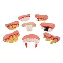 1pc 8-Style Funny Fake Teeth, Gag Toys For April Fool's Day, Halloween Props, Friend Party Gifts, Valentine's Day Gifts - Multicolor - View 1