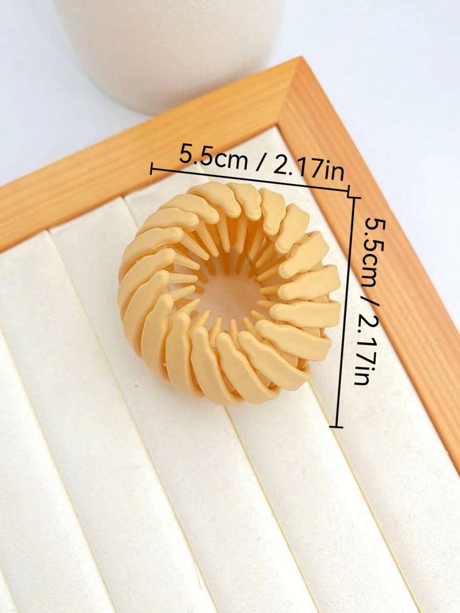 2/3 件极简发饰：甜甜圈发髻制作器、发爪夹、纯色简易马尾辫夹、女士松垮发夹、马尾辫夹、发圈、发绳、发球