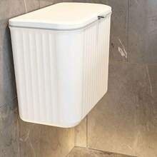 2025新款窄壁挂式浴室垃圾桶带盖家用悬挂式垃圾桶免钻孔