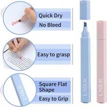 LABUK 12pcs Pastel Highlighters Aesthetic Cute Bible Highlighters And Pens No Bleed, With Mild Assorted Colors, Dry Fast Easy To Hold For Journal Planner Notes School Office Supplies