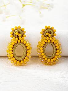 1 Cặp 25 Bông tai thiết kế hình học bằng thủy tinh kiểu Bohemian mới dành cho phụ nữ, phù hợp để đeo hàng ngày, tiệc tùng, ngày lễ - bông tai đính cườm - Xem 9