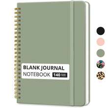 140 页圆点螺旋笔记本，适合男士和女士，圆点网格日记本，用于日记、笔记、写作，A5（6 英寸 X 8 英寸）