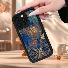 [Teléfono] Teléfono móvil elegante con un hermoso patrón de escalera de ojos, diseñado tanto para hombres como para mujeres. Ofrece un agarre cómodo y es compatible con varios modelos, incluidos 16, 15, 14, 13, 12, 11 y SE, lo que lo convierte en un amigo, pareja y familia. - Negro - Ver 4