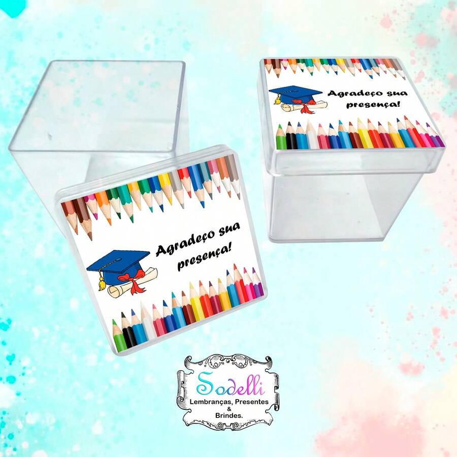 10 Lembrancinhas Formatura - Caixinhas Acrílicas Personalizadas - D - Visão 1