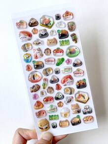 1pc 3D Cartoon Animal Waterproof Transparent Crystal Decorative Sticker, Can Decorate Stationery, DIY Phone Cases, Laptops,School Supplies,Back To School