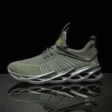Plus Size Men's Casual Sports Shoes, Breathable Mesh Shoes, Outdoor Running Shoes, Lightweight Non-Slip Durable Running Shoes For Men, Red Neon Green Yellow Black White Dark Gray Shoes, Wide Fit Suitable For Men And Women