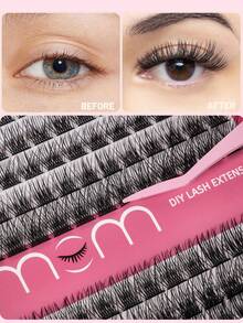 144 Clusters Of Fake Eyelashes 3D Effect Personal Natural Eyelash Set At Home Eyelash Extension Eyelash Bag Volume Cross Mixing - Black - View 5