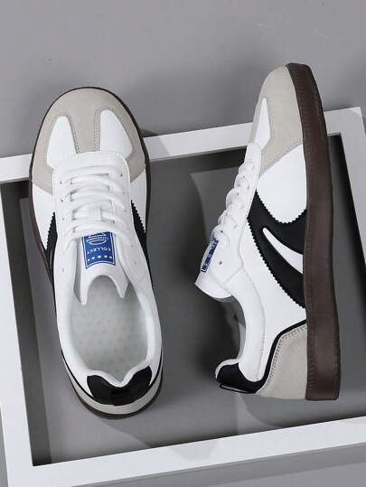 Größe 46 Herren Lässig Sportschuhe, leichte weiche Sohle runde Zehenform Schnürschuhe im Stil der 2000er Jahre, Valentinstag Ideen