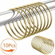 10 buc/30 buc/50 buc inele de perdea antirugină, cârlige pentru perdea de duș, suporturi metalice pentru perdea de duș în culori aurii, negre și argintii, glisare lină pentru tija de perdea și perdea de duș