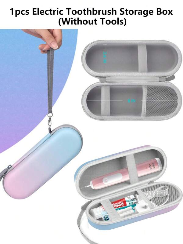 1 Electric Toothbrush Travel Case, Protective Storage Bag With Strong Zipper And Comfortable Handle, Electric Toothbrush, Replacement Brush Head, Charger And Toothpaste Storage Box Home Storage Supplies, Storage Box. Home Travel, Gifts, Toiletries (Storage Box Only, Not Including The Product Itself)