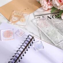Juego De 6 Bloques De Sello Transparentes De Acrílico De Silicona, Bloque De Sello Transparente Con Líneas De Cuadrícula Para Hacer Tarjetas De Manualidades De Scrapbooking, Tarjetas De Álbumes De Bricolaje Y Decoración