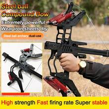Full Metal New Fire Dragon Continuous Compound Bow New Slingshot Adults Special Bow Outdoor High-Precision And Stable Shooting Powerful Steel Ball Shooting Archery Shooting Dual-Purpose Bow Slingshot, Standard Package - Gói cơ bản - Cung hợp chất bắn cung Fire Dragon Steel Ball - Xem 4
