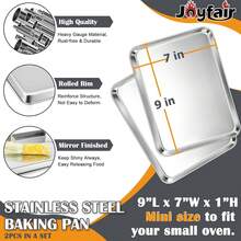 2Pcs Baking Sheet Pan Set, Joyfair Stainless Steel Cookie Sheets, Commercial Metal Pans Toaster Oven Tray Bakeware Roll/Bread/Bacon, Heavy Gauge, Rust-& Dishwasher Safe (9 Inch) - 16 inch - Xem 7