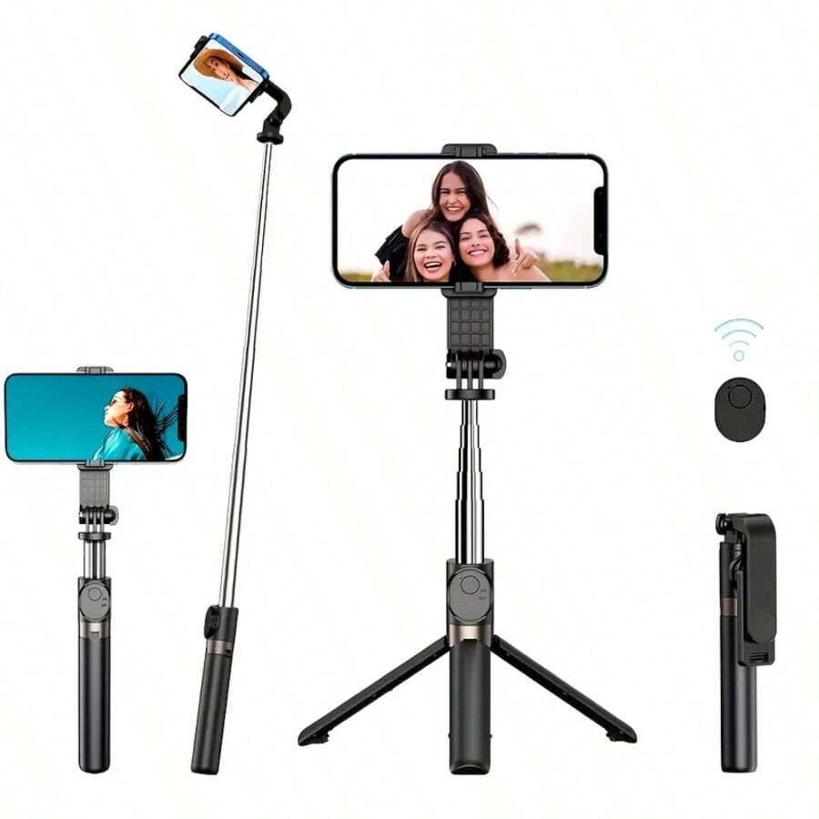 40 "/101 cm selfie stick trípode con control remoto inalámbrico diseño todo en uno 360 grados giratorio retráctil portátil adecuado para teléfono inteligente